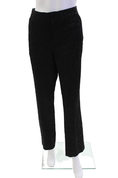 Catherine Malandrino Womens Zipper Fly Mid Rise Straight Leg Pants Black Size 8