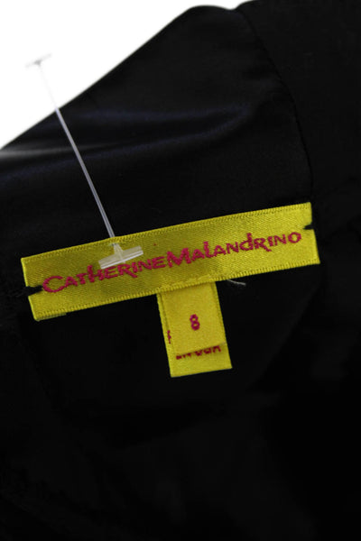 Catherine Malandrino Womens Zipper Fly Mid Rise Straight Leg Pants Black Size 8