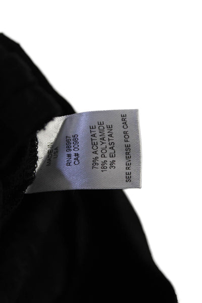Catherine Malandrino Womens Zipper Fly Mid Rise Straight Leg Pants Black Size 8