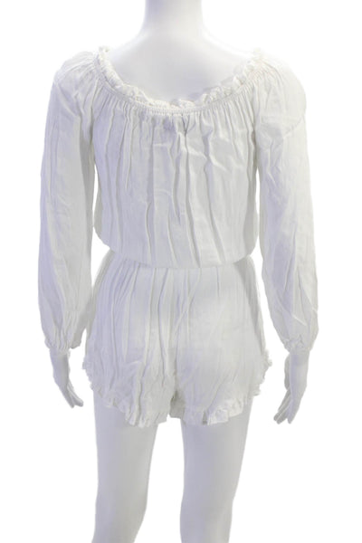 Muche Et Muchette Womens Long Sleeves Romper Bright White Size One Size