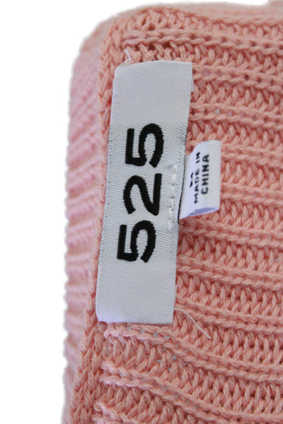 525 Womens Long Sleeves Crew Neck Sweater Salmon Pink Cotton Size Medium