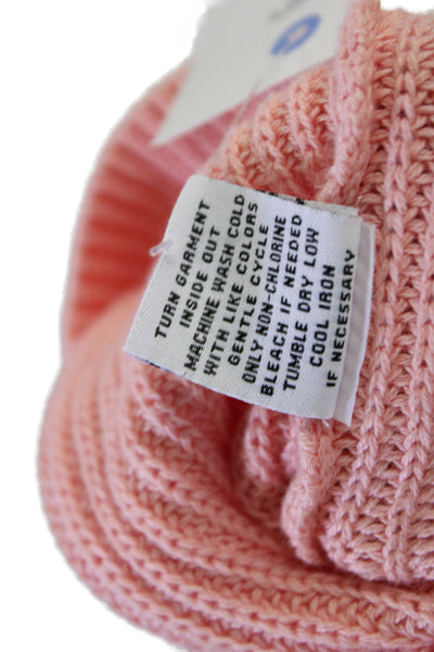 525 Womens Long Sleeves Crew Neck Sweater Salmon Pink Cotton Size Medium