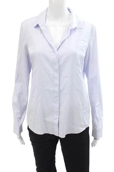 COS Womens Cotton Collared Long Sleeve Button Down Shirt Light Blue Size 10