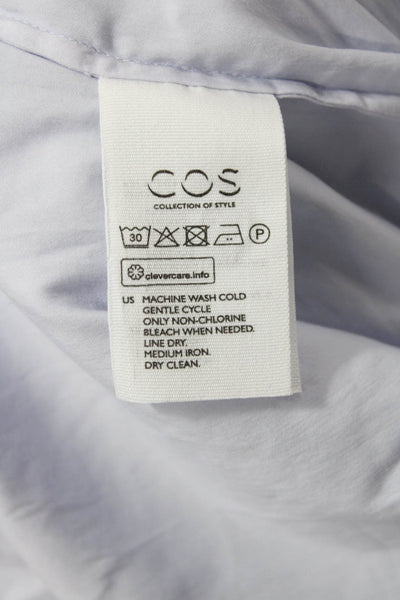 COS Womens Cotton Collared Long Sleeve Button Down Shirt Light Blue Size 10