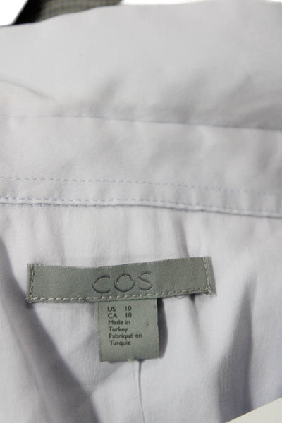 COS Womens Cotton Collared Long Sleeve Button Down Shirt Light Blue Size 10
