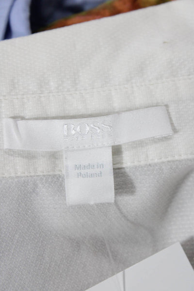 Boss Hugo Boss Womens Cotton Collared Long Sleeve Buttoned Blouse White Size 2