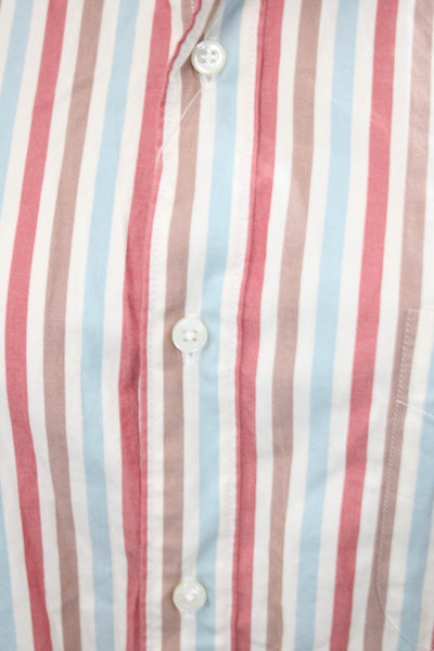 J Crew Womens Striped Long Sleeve Collared Buttoned Blouse Multicolor Size M