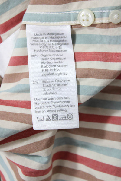 J Crew Womens Striped Long Sleeve Collared Buttoned Blouse Multicolor Size M