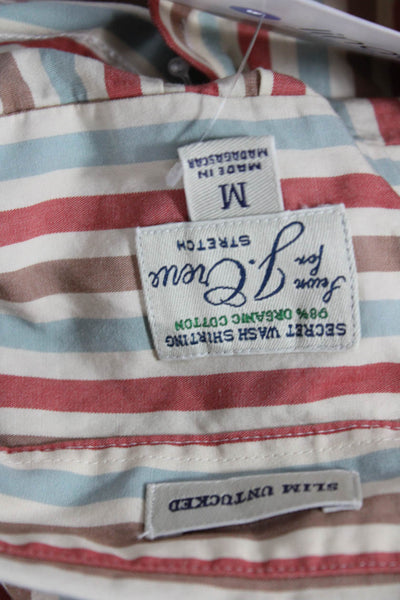 J Crew Womens Striped Long Sleeve Collared Buttoned Blouse Multicolor Size M