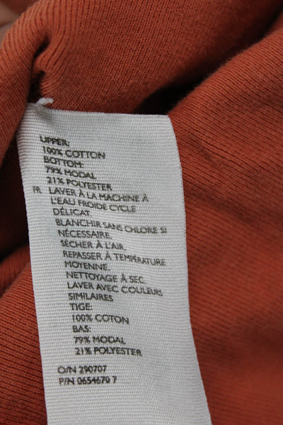COS Womens Cotton Crew Neck Short Sleeve Casual Tiered Dress Orange Size S