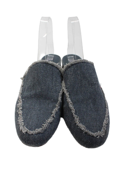 Joie Womens Round Toe Open Back Slip On Mules Flats Blue Size 38.5 8.5