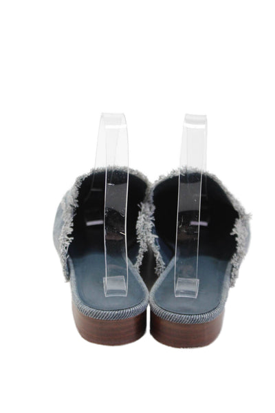 Joie Womens Round Toe Open Back Slip On Mules Flats Blue Size 38.5 8.5