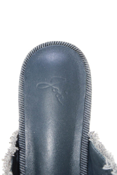 Joie Womens Round Toe Open Back Slip On Mules Flats Blue Size 38.5 8.5
