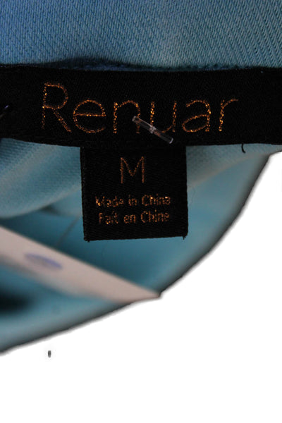 Renuar Womens Aquama Long Sleeve V-Neck Button Down Blazer Blue Size M