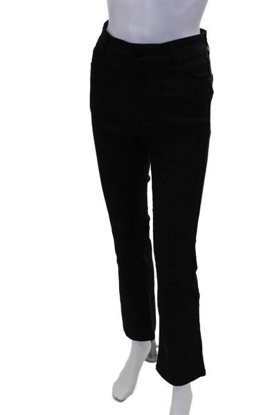 Renuar Womens Straight Leg Mid Rise Zip Fly Skinny Pants Black Size 2