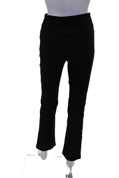 Renuar Womens Straight Leg Mid Rise Zip Fly Skinny Pants Black Size 2