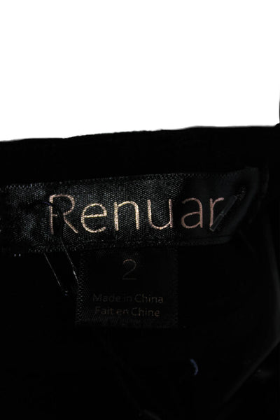 Renuar Womens Straight Leg Mid Rise Zip Fly Skinny Pants Black Size 2