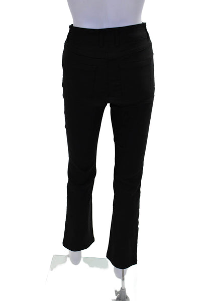 Renuar Womens Straight Leg Mid Rise Zip Fly Skinny Pants Black Size 8