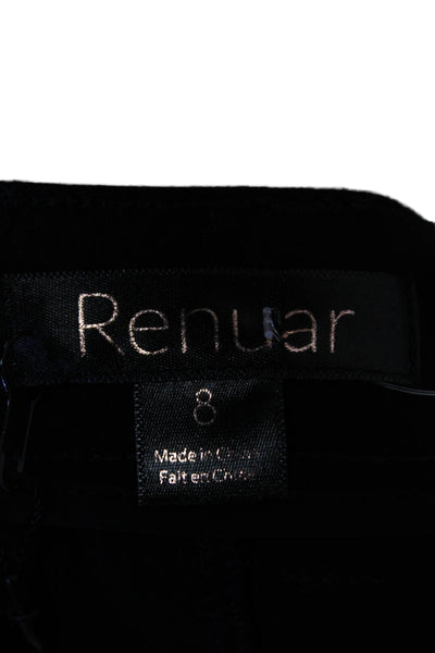 Renuar Womens Straight Leg Mid Rise Zip Fly Skinny Pants Black Size 8