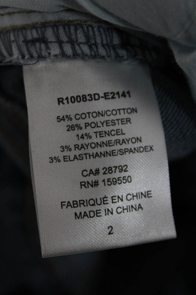 Renuar Womens Blue Wash Embellished Straight Leg Skinny Pants Blue Size 2