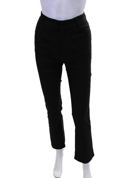 Renuar Womens Straight Leg Mid Rise Zip Fly Skinny Pants Black Size 0