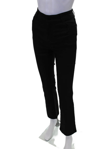 Renuar Womens Straight Leg Mid Rise Zip Fly Skinny Pants Black Size 0