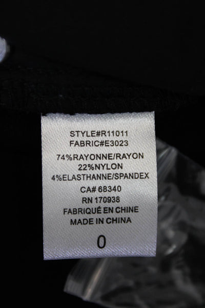 Renuar Womens Straight Leg Mid Rise Zip Fly Skinny Pants Black Size 0