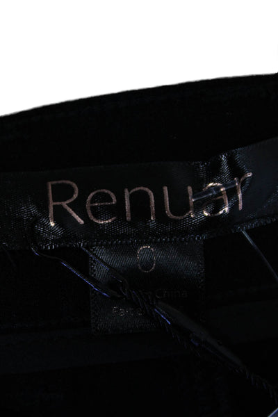 Renuar Womens Straight Leg Mid Rise Zip Fly Skinny Pants Black Size 0