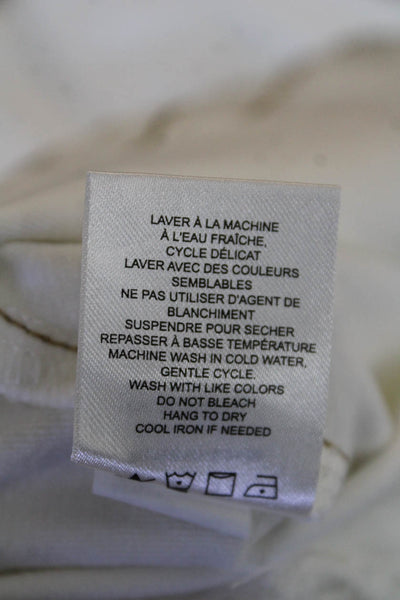 Renuar Womens Utility Contrast Stitch Wide Leg Zip Fly Pants White Size 12