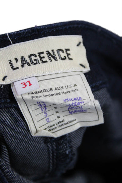 L'Agence Womens High Rise Skinny Leg Marguerite Jeans Blue Cotton Size 31