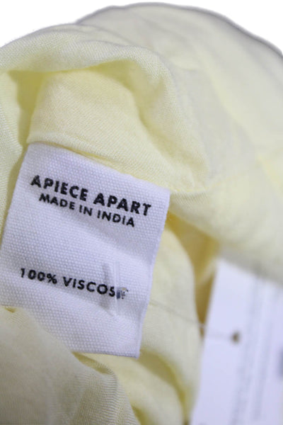Apiece Apart Womens Key Hole Neck Short Sleeves Dress Yellow Size Small