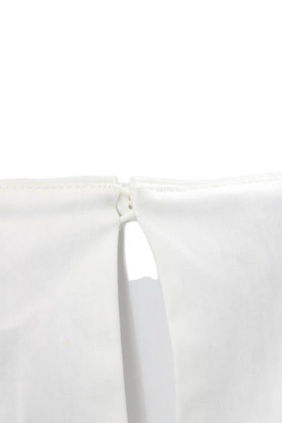Lafayette 148 New York Womens 3/4 Sleeve Round Neck Blouse Top White Size 12