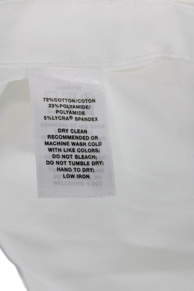 Lafayette 148 New York Womens 3/4 Sleeve Round Neck Blouse Top White Size 12