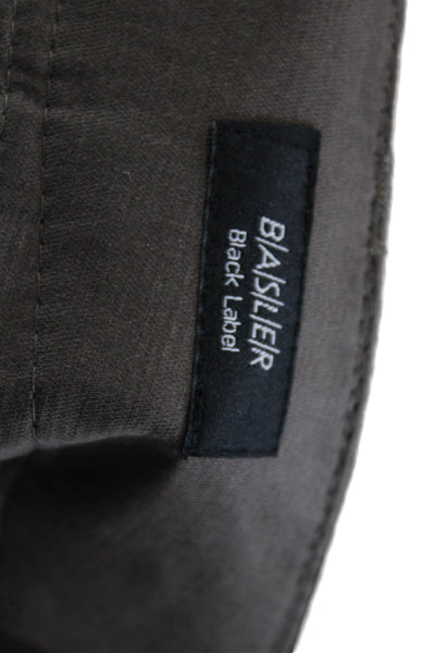 Black Label Womens Linen Zip Button Straight Leg Casual Pants Brown Size M