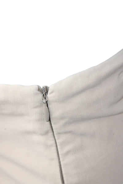 Peserico Womens Cotton Side Zippered Straight Legged Pants Solid Beige Size 46