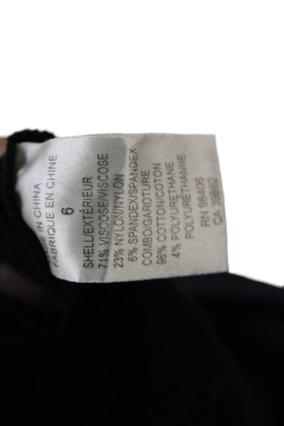Theory Womens Cotton Lined Midi Zip Straight Pencil Skirt Black Size 06