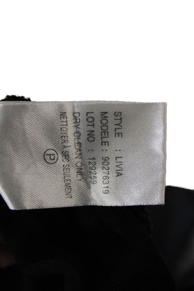 Theory Womens Cotton Lined Midi Zip Straight Pencil Skirt Black Size 06