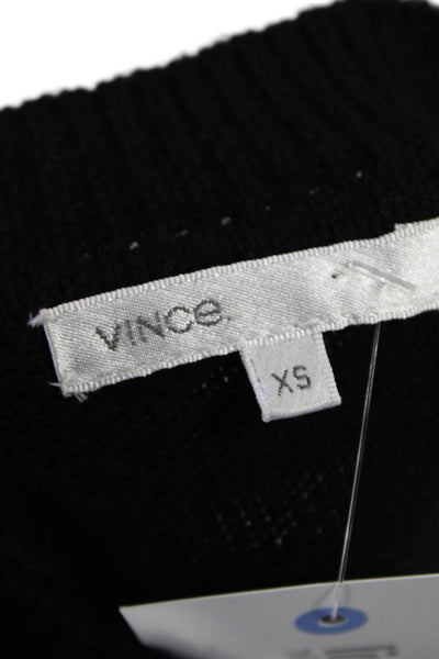 Vince Womens Cashmere Short Sleeve Button knit Cardigan Black Size XS
