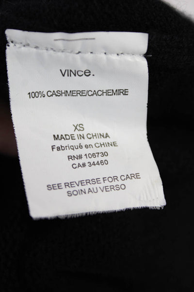 Vince Womens Cashmere Short Sleeve Button knit Cardigan Black Size XS