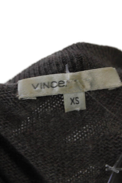 Vince Womens Cashmere Round Neck Half Sleeve Knit Top Nude Size XS