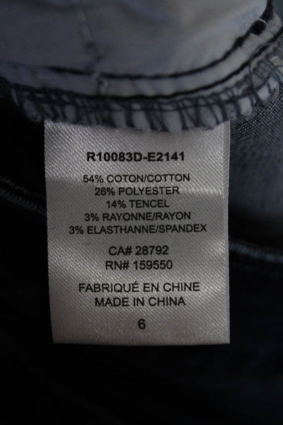 Renuar Womens Embelished Straight Leg Mid Rise Skinny Pants Blue Size 6