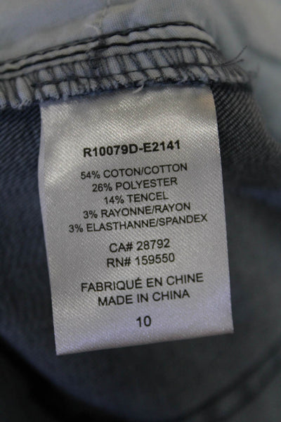 Renuar Womens Indigo Wash Embellished Star Straight Leg Pants Blue Size 10
