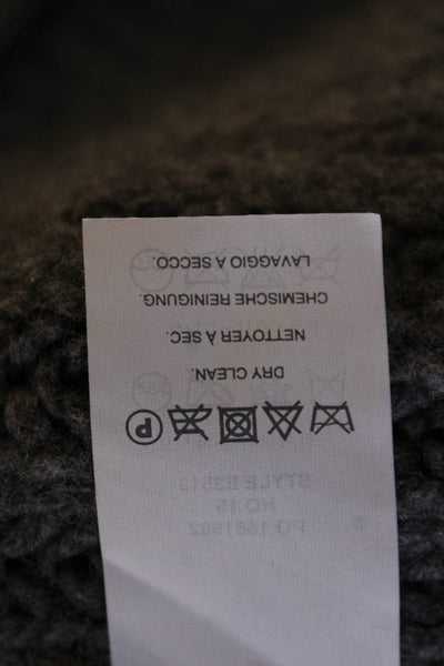 J Crew Womens Wool Thick Knit Pullover Drawstring Hem Sweater Gray Size XS