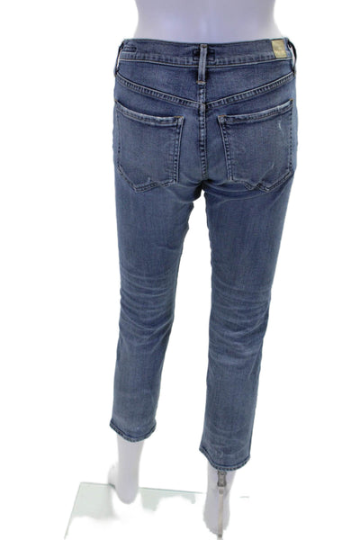 Citizens of Humanity Womens Cotton Distressed Medium Wash Jeans Blue Size 25