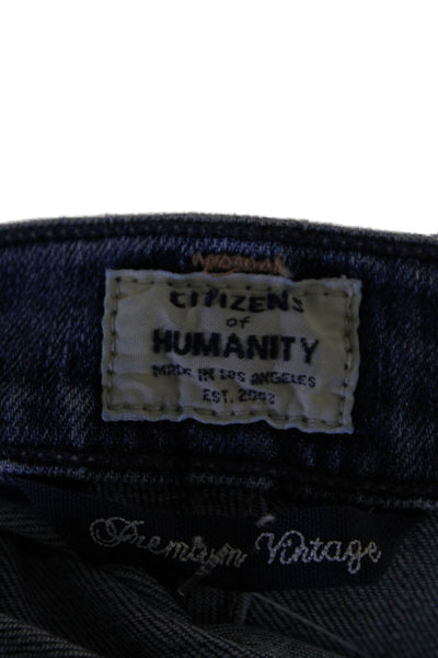 Citizens of Humanity Womens Cotton Distressed Medium Wash Jeans Blue Size 25