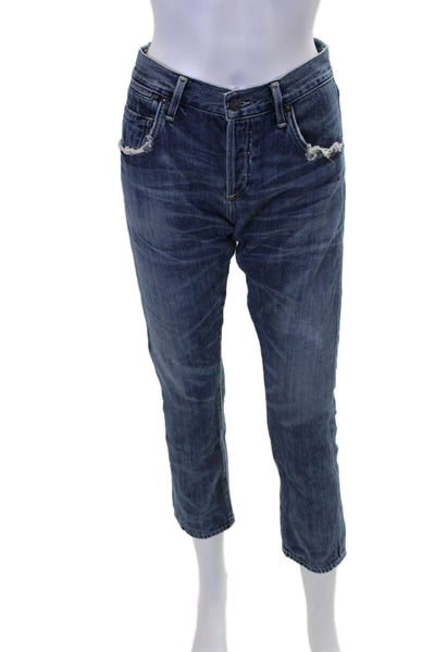 Citizens of Humanity Womens Cotton Distressed Slim Jeans Blue Size 25