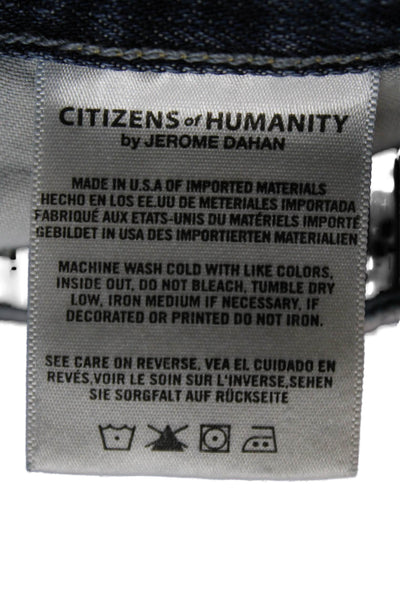 Citizens of Humanity Womens Cotton Distressed Slim Jeans Blue Size 25