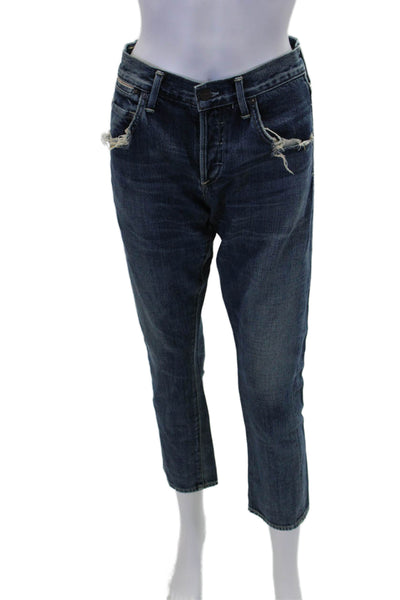 Citizens of Humanity Womens Cotton Dark Wash Buttoned Jeans Blue Size 25