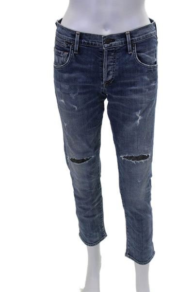 Citizens of Humanity Womens Medium Wash Buttoned Denim Jeans Blue Size 25