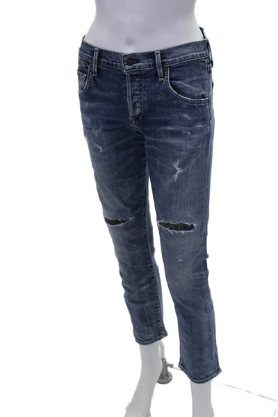 Citizens of Humanity Womens Medium Wash Buttoned Denim Jeans Blue Size 25